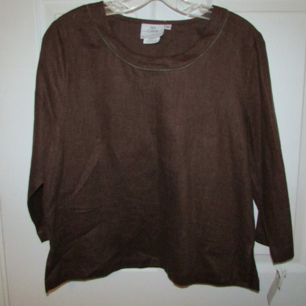 HOT COTTON Linen Top - Sz S - NEW - Picture 3 of 10